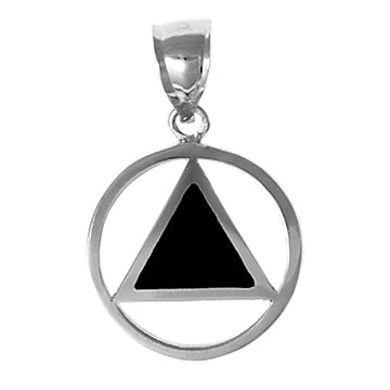 AA Black Enamel & Sterling Silver Pendant