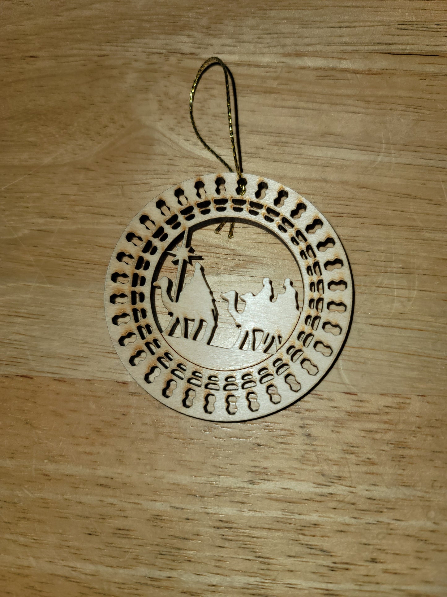 Wooden Camel and Wisemen Ornament