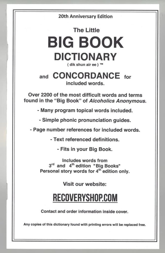 AA Reference Booklet - Dictionary