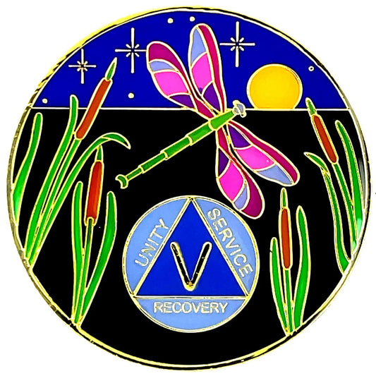 Designer AA Medallion Dragonfly (24hr - 60 Years)