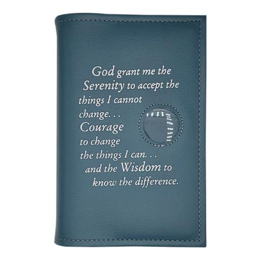 AA Single Book Cover for Hardcover Big Book (Medallion Slot & Serenity Prayer) Multiple Colors