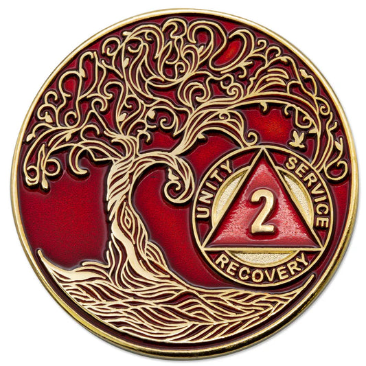 Red Twisted Tree of Life Medallion (Years 1 - 30)