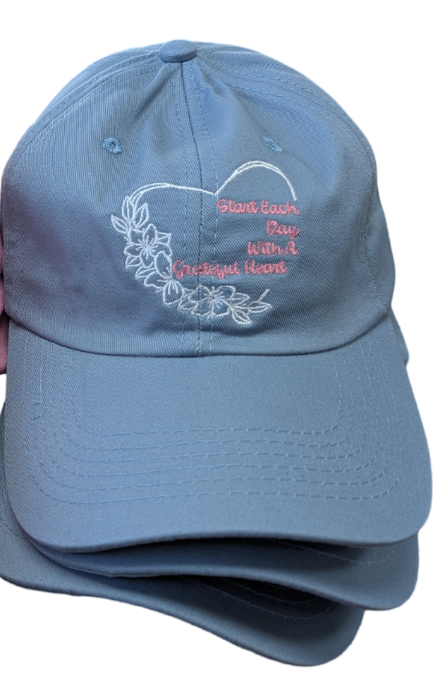 A Grateful Heart Embroidered Cap (exclusively available at Easy Does It)
