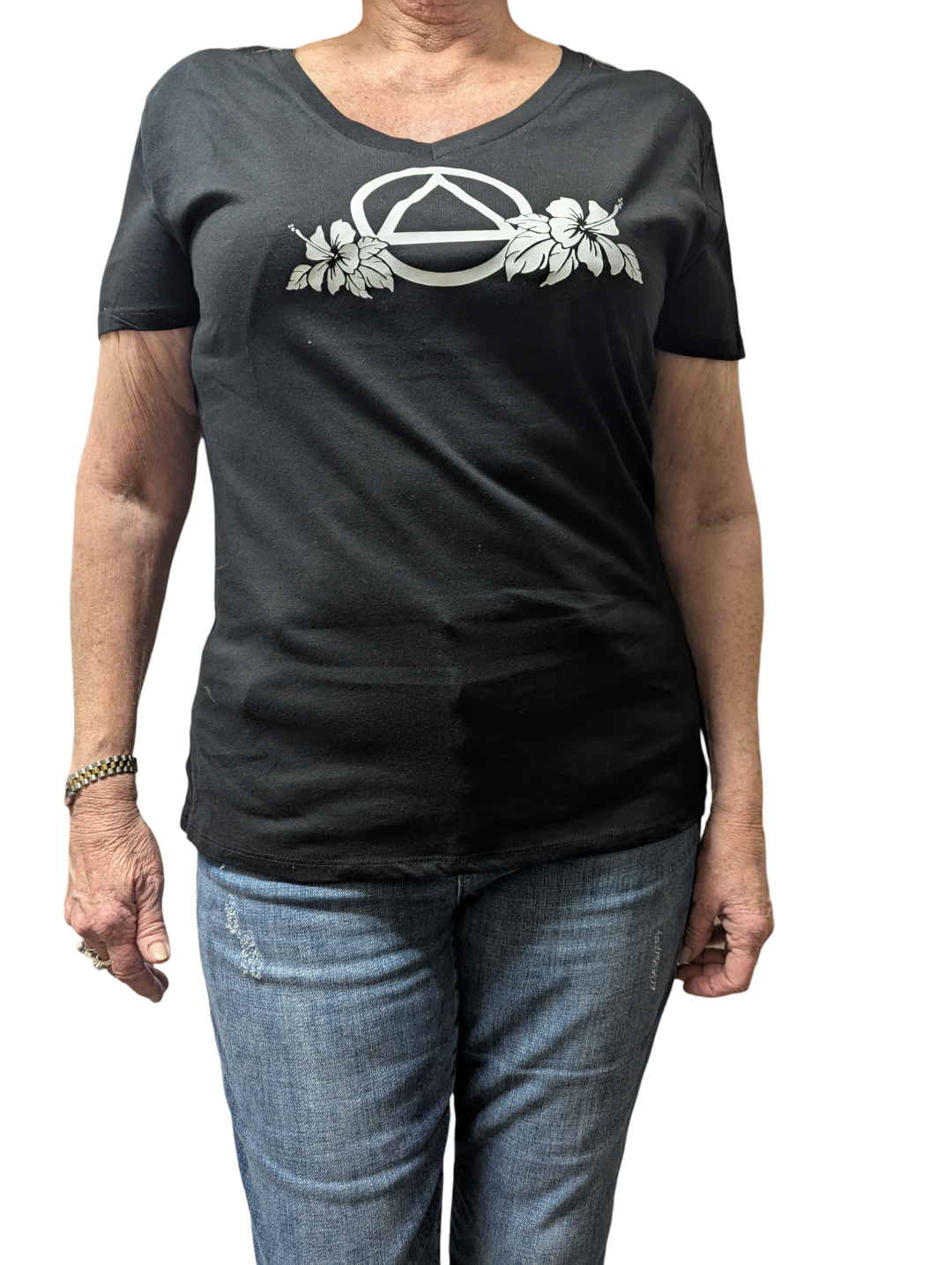 Hibiscus With AA Symbol Woman's T-Shirt