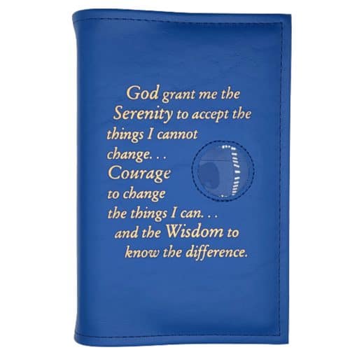 NA Single Book Cover for Basic Text or Guiding Principles (Serenity Prayer & Medallion Slot) Multiple Colors