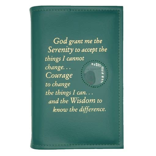 NA Single Book Cover for Basic Text or Guiding Principles (Serenity Prayer & Medallion Slot) Multiple Colors