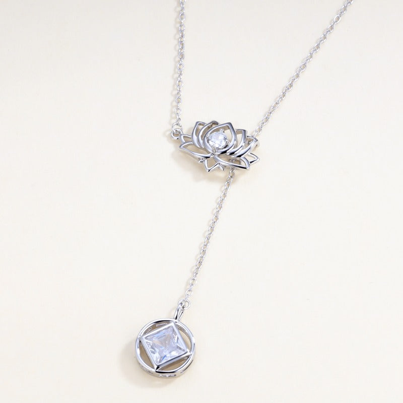 NA Lotus Drop Necklace (925 Sterling Silver)