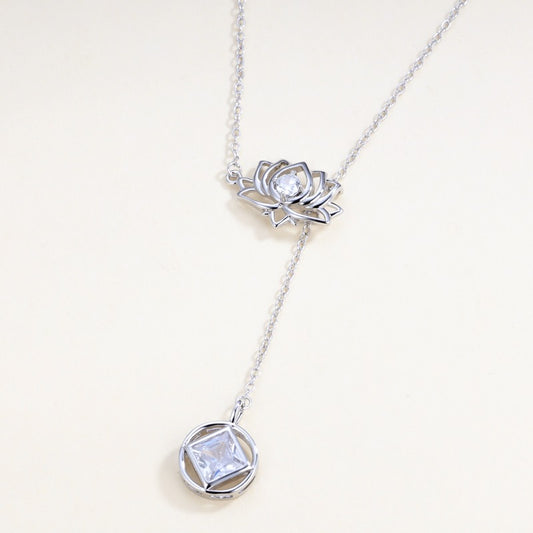 NA Lotus Drop Necklace (925 Sterling Silver)
