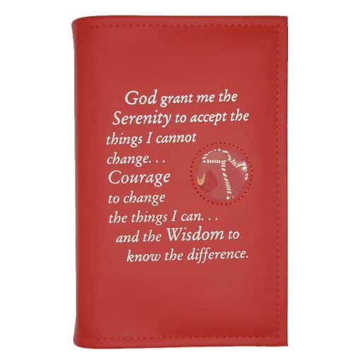 NA Single Book Cover for Basic Text or Guiding Principles (Serenity Prayer & Medallion Slot) Multiple Colors