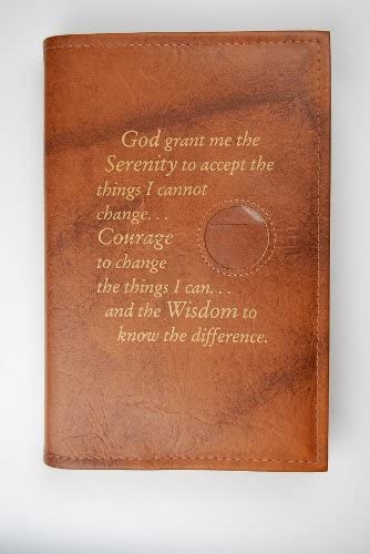 NA Single Book Cover for Basic Text or Guiding Principles (Serenity Prayer & Medallion Slot) Multiple Colors