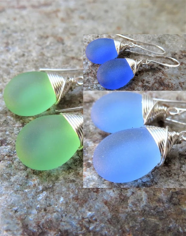 Sea Glass Jewelry Collection - Earrings and Necklaces