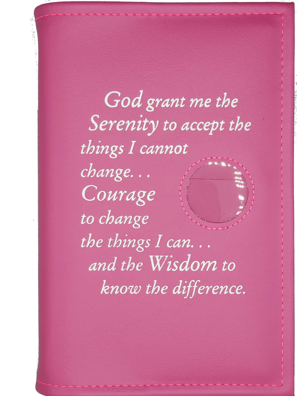 AA Single Book Cover for Hardcover Big Book (Medallion Slot & Serenity Prayer) Multiple Colors