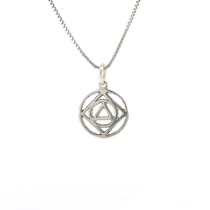 Sterling AA & NA Pendant -med. size