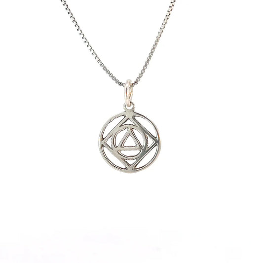 Sterling AA & NA Pendant -med. size