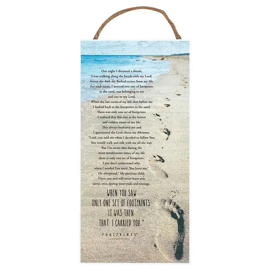 Footsteps in the Sand Wall Plaque