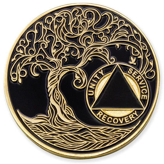 Black Twisted Tree of Life Medallion (Years 1-60)