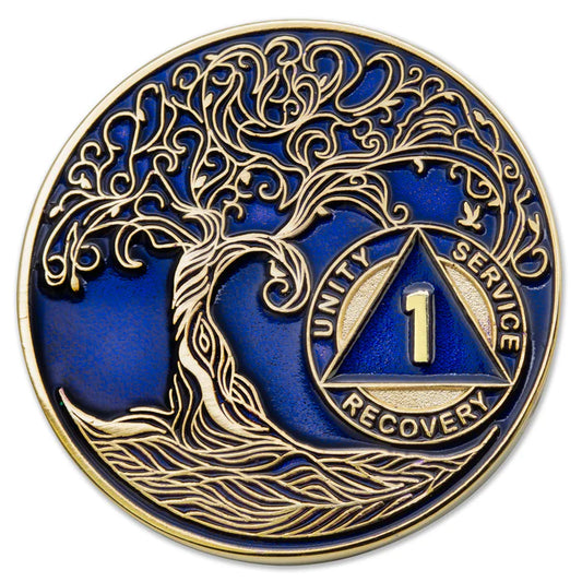 Blue Twisted Tree of Life Medallion (Years 1 - 50)