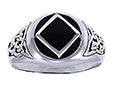 NA Onyx Ring With Celtic Sterling Silver Band