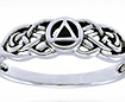 AA Mini Entwined Onyx Sterling Silver Ring