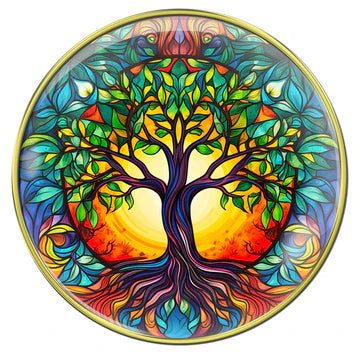 Stained Glass Tree of Life  Medallion